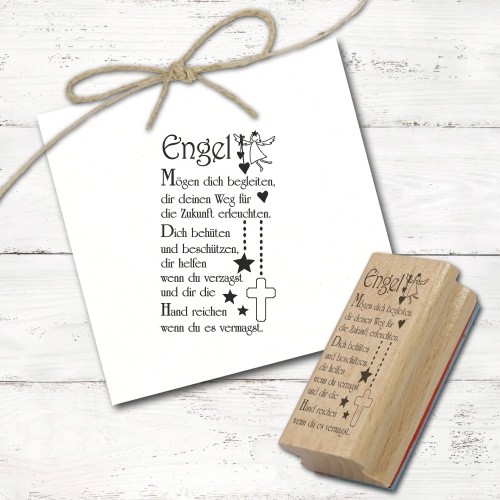 Motivstempel Engel Spruch Weihnachten - Weihnachtsstempel Stempel Schutzengel Ho
