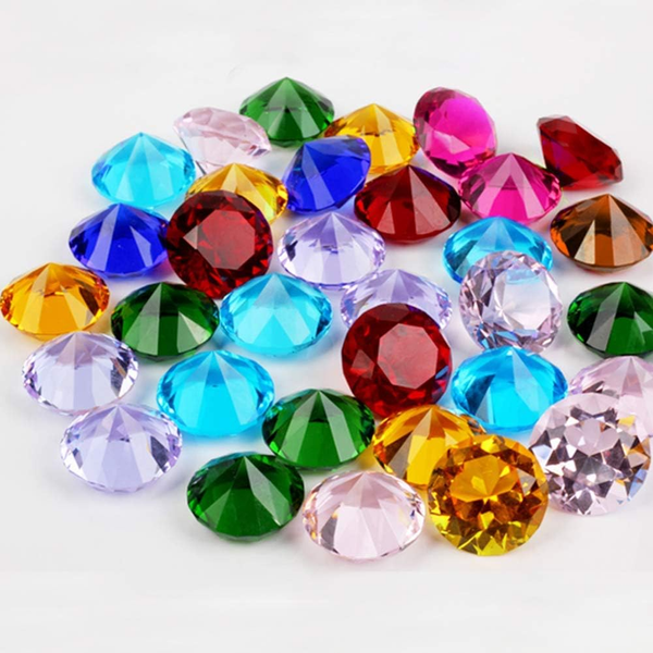 Tobeit Acryl Diamanten Bunt Ca. 145 StüCke 20Mm Diamantkristalle Transparent Kri-image