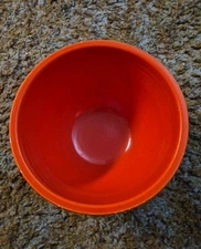 Vintage 40s Fiesta Mixing Bowl Orange Vintage Homer Laughlin Large with Ribs