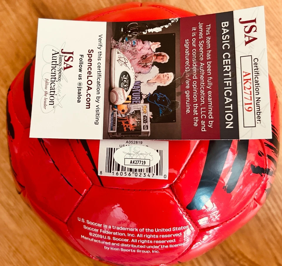 Naomi Girma Jaedyn Shaw signed 2024 US Olympic Gold Women's Soccer Team ball JSA - Image 2 of 2