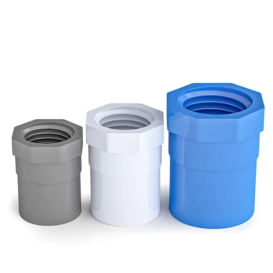 Hose Tail Adaptors PVC Sockets Female Adaptor Solvent Weld Pipe Fittings 1/2"-4" - Image 2 of 3