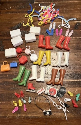 Vtg Barbie/Barbie Clone Shoes , Boots ,Hangers, Accessories Hong Kong