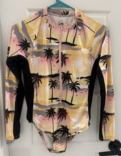 New Wonder Nation Tropical Rash Guard 1 pc Girls Long Sleeve UPF 50 XXL Size 18