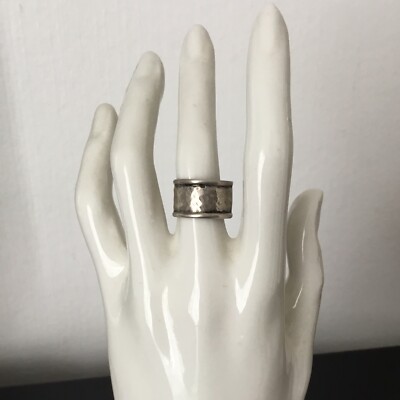 RING Vintage Design en Argent Martelé Solid Silver Ring TTD 49