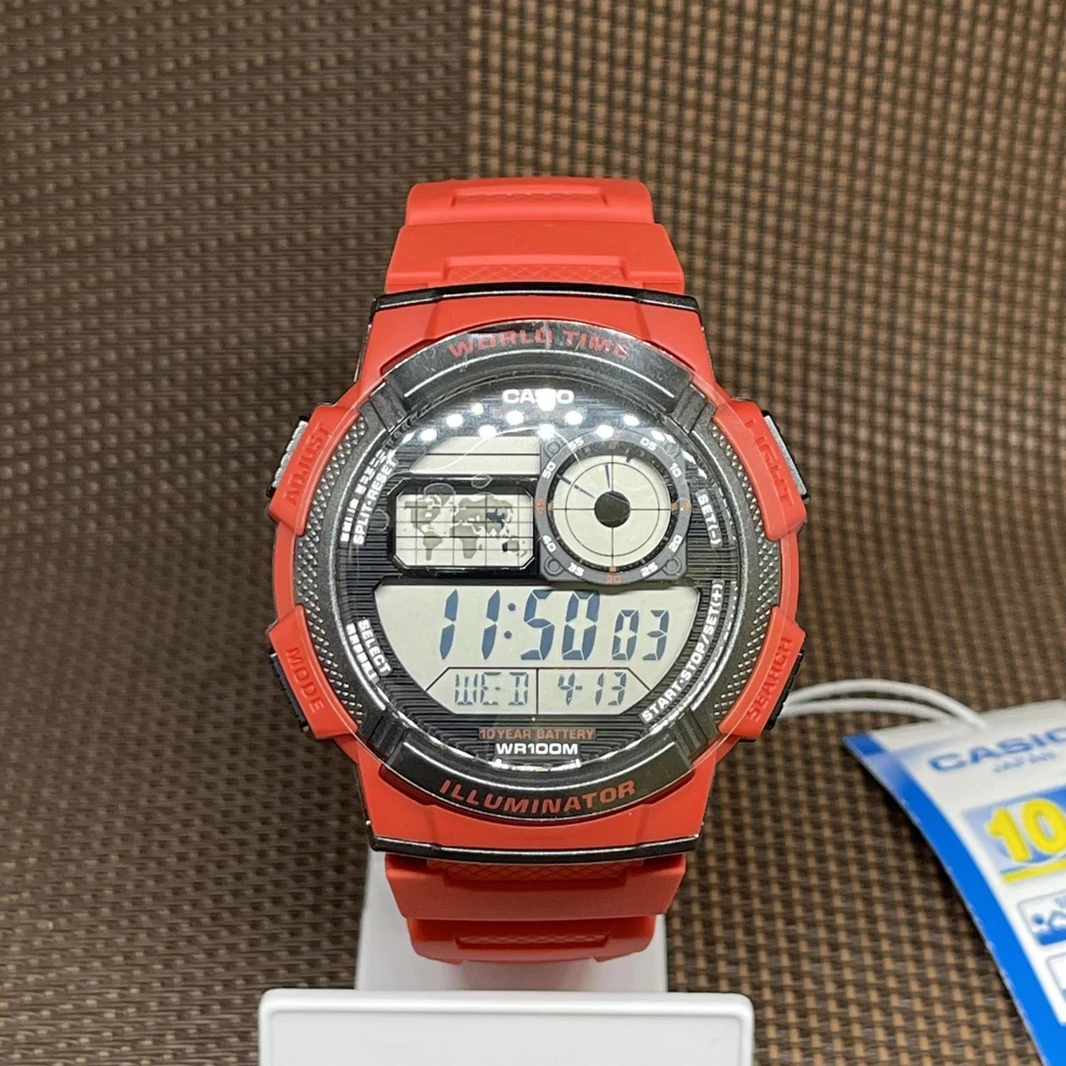casio ae 1000w red