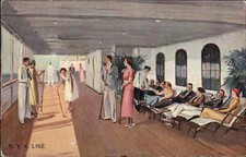 NYK Orient California Line Promenade Deck Shuffleboard 1935 Cancel PC