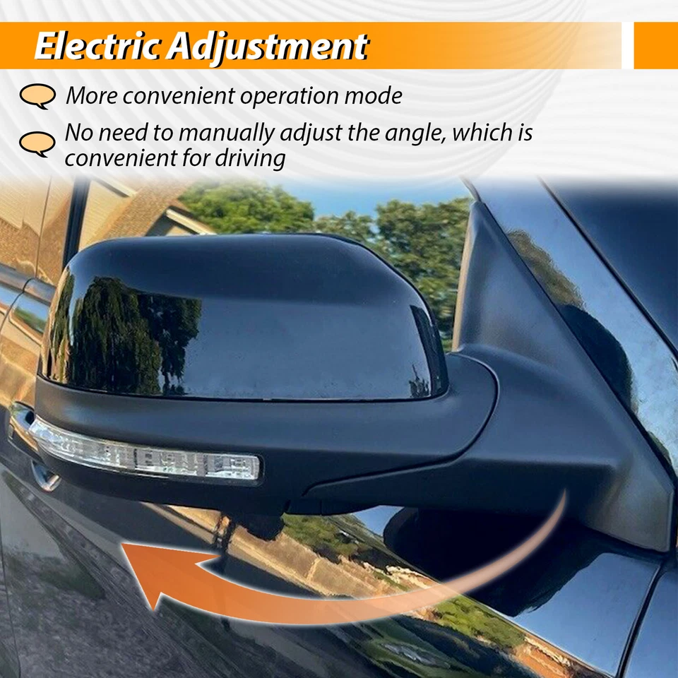 Heated w/ Turn Signal Light Side Mirrors Puddle Light For 16-19 Ford Explorer - Image 3 of 4