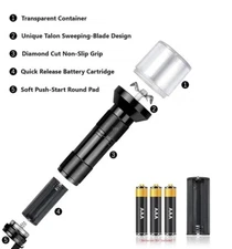 Electric Herb Grinder 💮 Handheld Aluminum Metal Tobacco Grinder - Black Negro