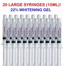 20 SYRINGES 10 ML 22 TEETH WHITENING DENTAL WHITENER GEL 20 pcs 200cc 800 apps