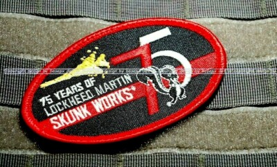LOCKHEED-MARTIN SKUNK WORKS SR-71 BLACKBIRD velkrö PATCH: 75-Year Anniversary