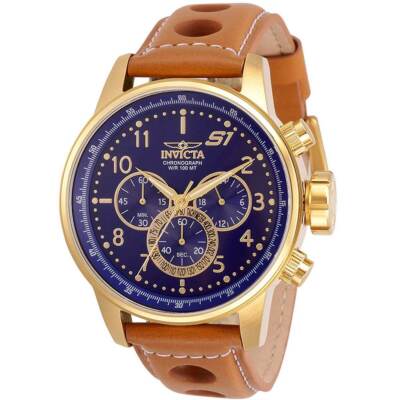 Invicta Men's Watch S1 Rally Blue Dial Light Brown Leather Strap 30917