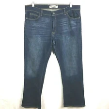 True Craft Jeans Mens Sz 40x32 Dark Wash Stretch Boot Cut Pocket Whiskers