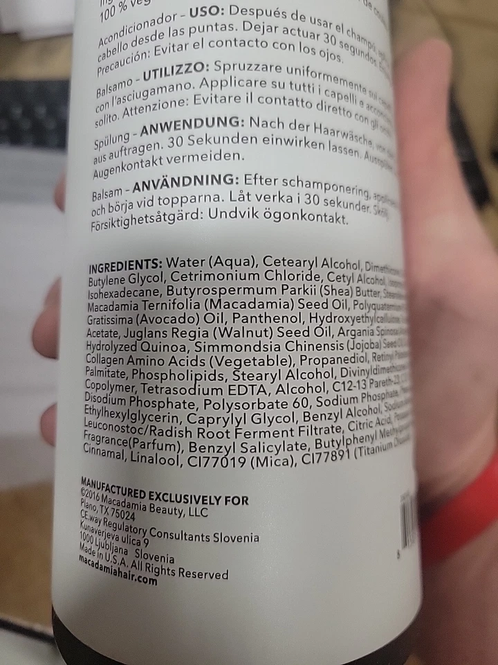 Acondicionador reparador sin peso de Macadamia, 33,8 oz Foto 3 de 4