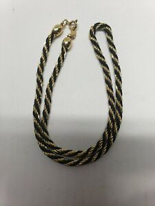 Retro Black Twisted Rope Chain Necklace