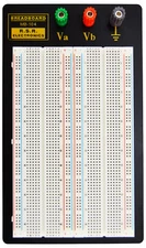 1,660 Tie Point Solderless Breadboard, 3 Binding Posts, Metal Backing, 8.7"x5.9"