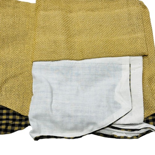 Park Designs Burlap and Check Black Lined Scalloped Window Valance - Picture 4 of 4
