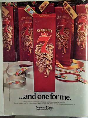 KOOL CIGARETTES / SEAGRAM'S 7 CROWN LIQUOR ORIG VTG 1980 PHOTO AD,