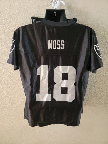 NFL Players Inc. For Her Randy Moss Oakland Raiders #18 Black Jersey Sz L - Picture 3 of 7