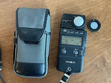Minolta Flash Meter IV Light Meter in original case w spherical + Reflected Dome