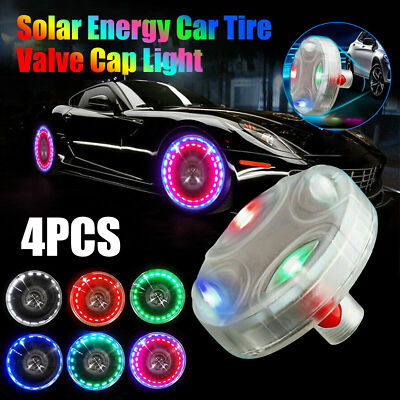 15 Mode 4PCS Solar Energy Auto Flash LED Car Wheel Hub Tire Valve Cap Neon Light