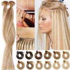Thick Nail U-Tip Keratin Fusion 100 Remy Real Human Hair Extensions Pre Bonded