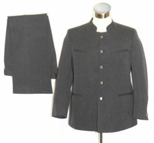 WOOL GRAY Men German SUIT JACKET PANTS LODENFREY Winter Hunting w38" c42" M