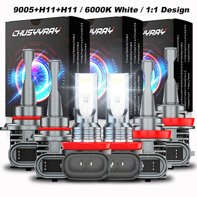 For Toyota Prius V Two Wagon 4-Door 1.8L 12-17 LED Headlight H/L Beam+Fog Bulbs