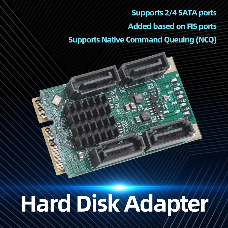 Mini PCI-E To SATA3.0 Adapter B+M Key Expansion Card 2/4 SATA 3.0 (C) - Image 2 of 4