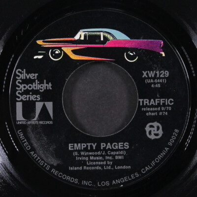 TRAFFIC: paper sun / empty pages UA 7'' Single 45 RPM