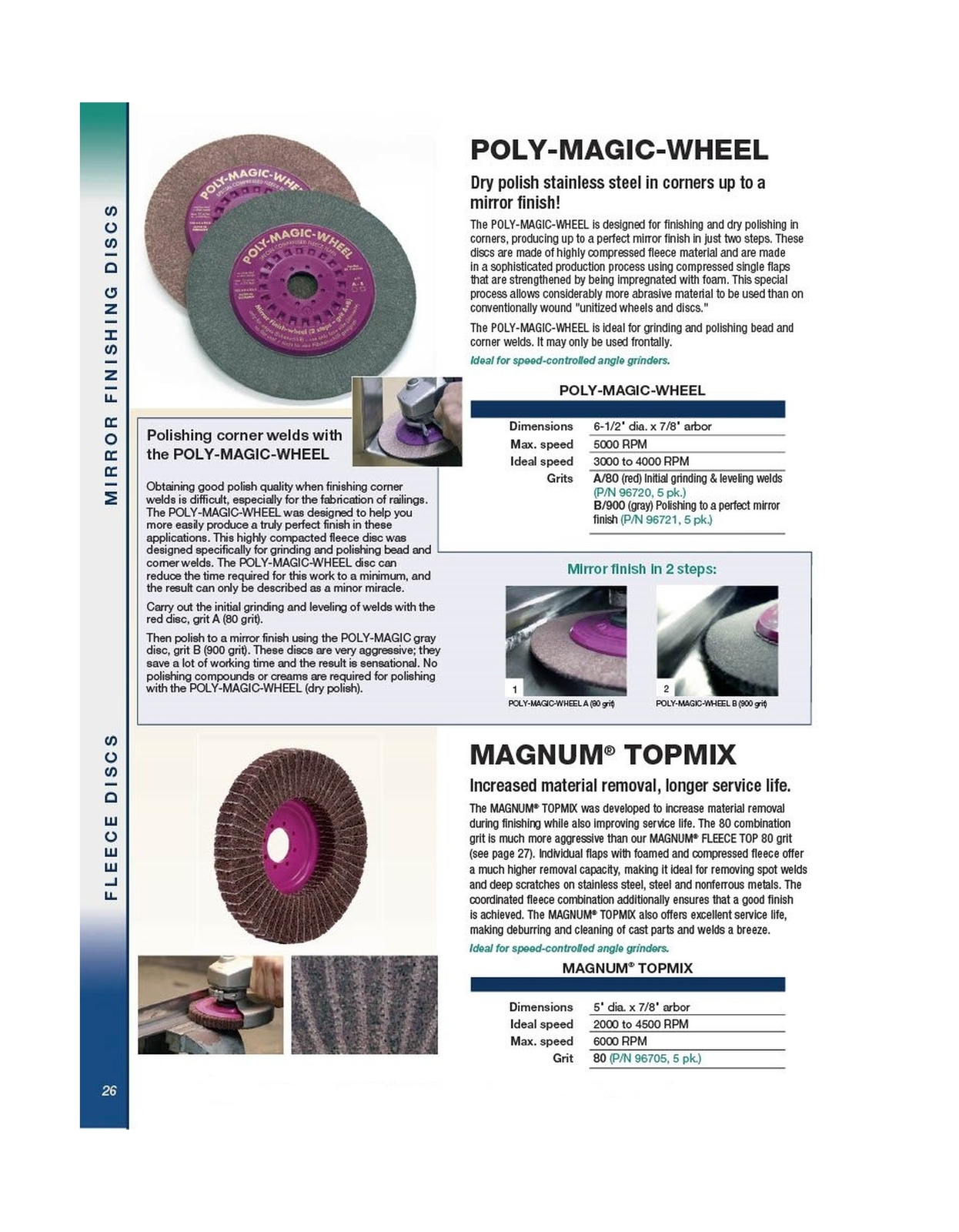 CS Unitec 96720 Poly-Magic-Wheel Dry Polishing Abrasive Disc, 6-1/2" Diameter...