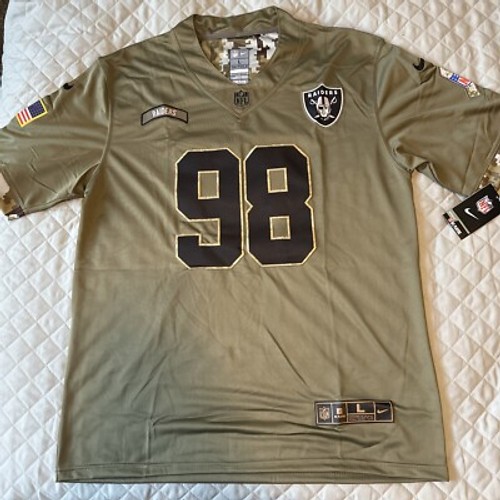 Maxx Crosby Jersey Las Vegas Raiders Salute To Service Mens Large Stitched - Picture 5 of 6