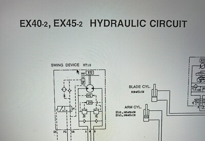 Hitachi EX40-,EX45-2 Hydraulik Schaltplan Größe A3