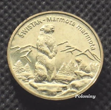 COMMEMORATIVE COIN OF POLAND - ANIMALS OF THE WORLD MARMOT - SWISTAK (UNC)