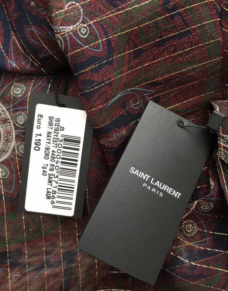 Camicia Paisley multicolore £1 190 SAINT LAURENT Paris seta e metallo fibre