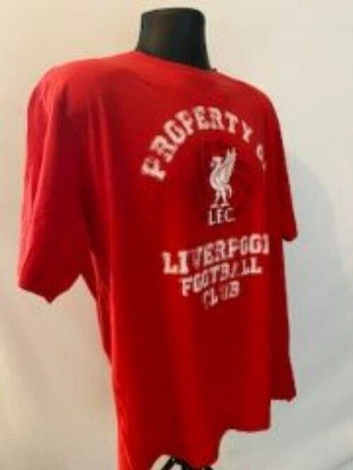 Camiseta Property of Liverpool Football Club L F C Camiseta Roja 2 Extra Grande Fútbol Foto 3 de 4