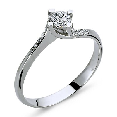 0,25 Carat Diamant Brillant Solitär Verlobungsring Diamantring 14 Karat Weißgold