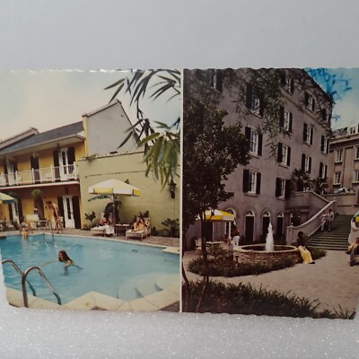 Vintage Postcard De La Poste Motor Hotel New Orleans Louisiana French Quarter 