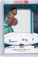 2020-21 Crown Royale Vernon Carey Jr Rookie RPA Silhouettes Patch Autograph /199