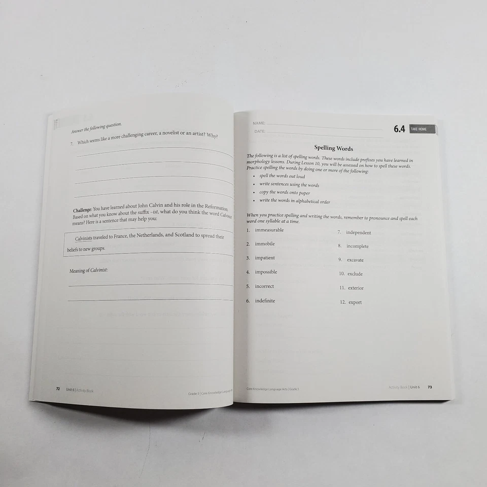 Amplify Core Knowledge Grade 5 Language Arts Activity Book Unit 6 PB Homeschool - Image 2 of 4