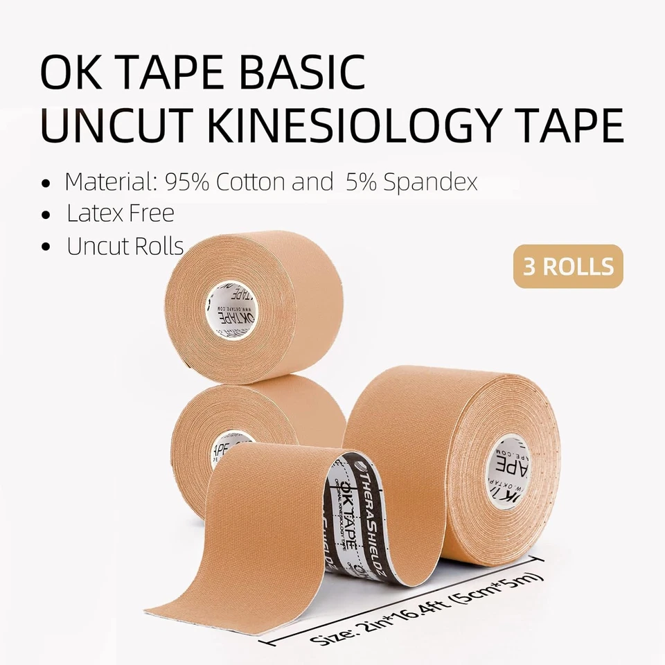 3 Pack Kinesiology Tape Pro Athletic Sports. Knee, Ankle, Muscle, Kinetic Sport - Image 4 of 4