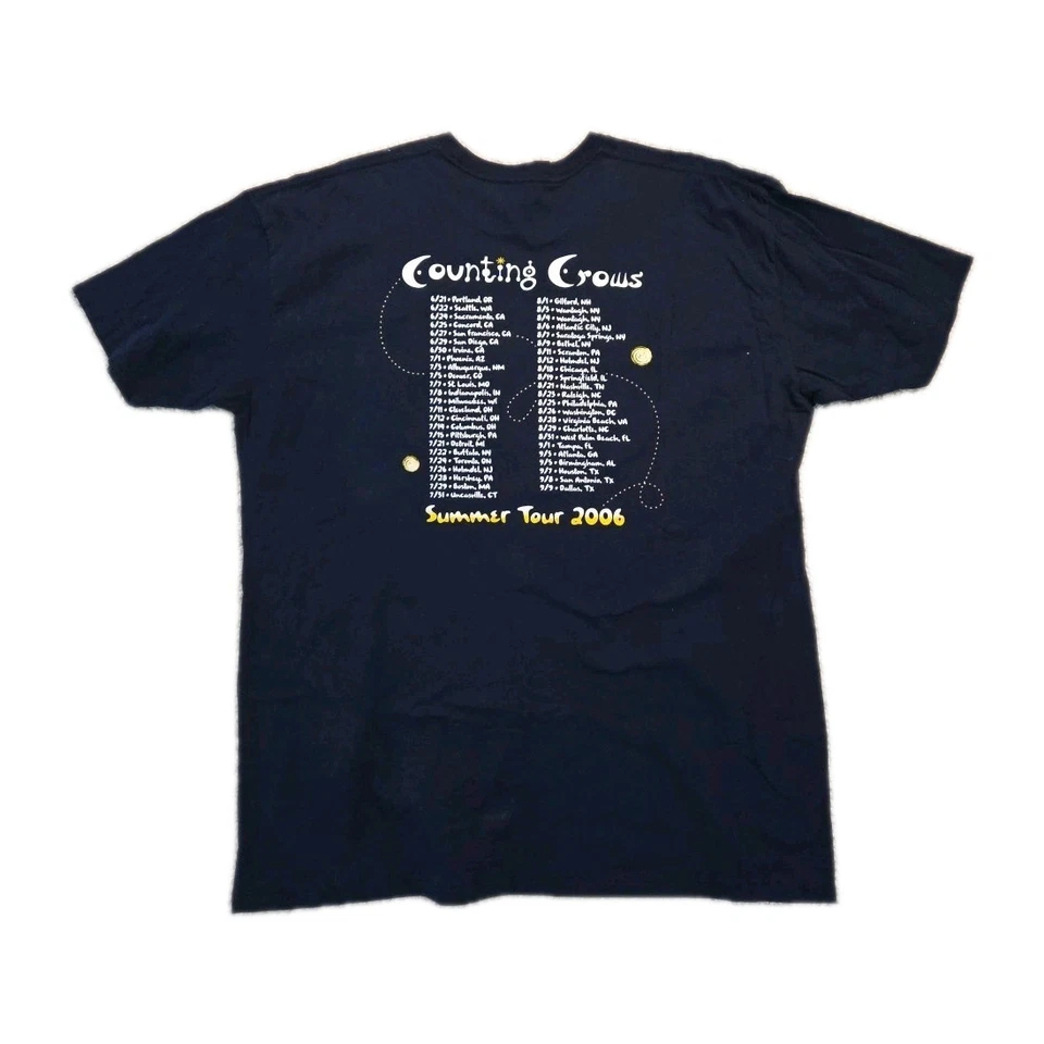 Counting Crows Tour 2006 2 Lados Azul Oscuro Algodón Camiseta Unisex 2XL Foto 2 de 4