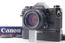Near MINT Canon AE-1 Black  New FD 50mm f/1.4  Power Winder A From JAPAN