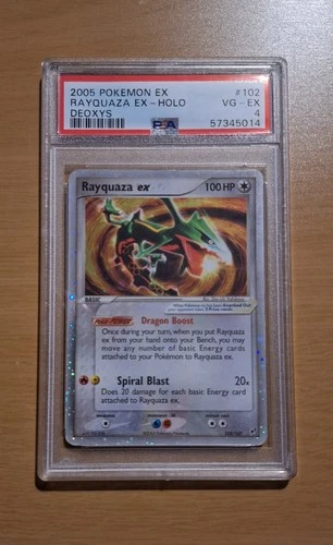 2005 POKEMON EX DEOXYS #102 RAYQUAZA EX-HOLO PSA 4