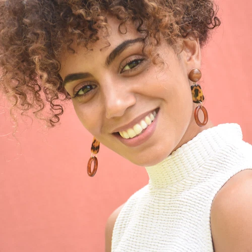 Culturesse Leticia Geometry Drop Earrings - Picture 2 of 12