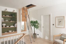 Essentials 3.12m Aluminium Loft Ladder 3‑Section  Safe Easy DIY Loft Access