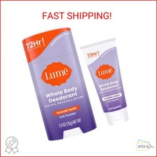 Lume Whole Body Deodorant - Invisible Cream Tube Mini and Solid Stick - 72 Hour