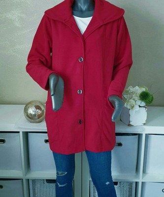 Heine Damen Jacke Fleecejacke Longjacke Übergangsjacke rot Gr. 36/38 S *NEU*