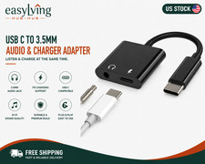 USB C to 3.5mm Audio Adapter Dongle 2 in 1 Dac Type C Jack Aux Headphone Spli...