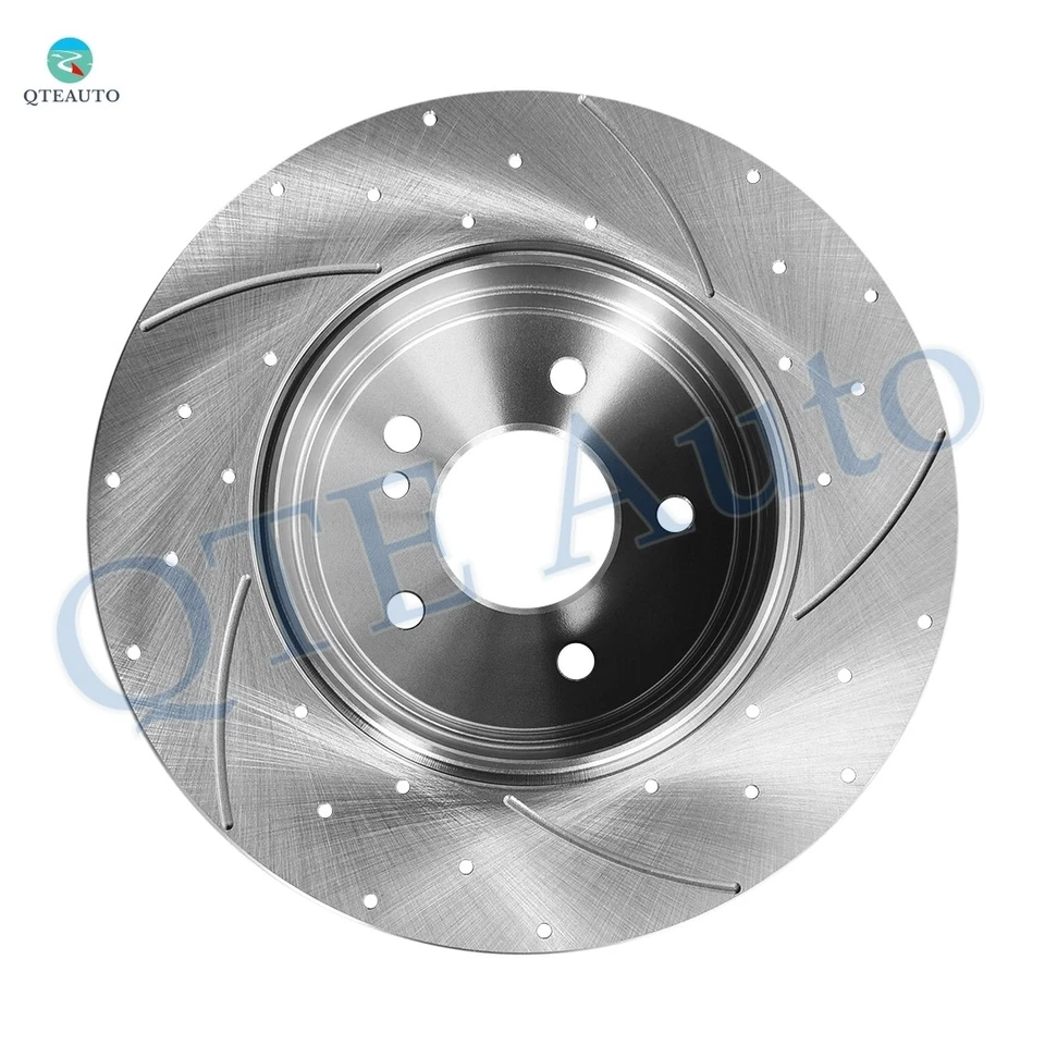 Rear 290mm Drilled Slotted Brake Rotors For 2006-2009 Mercedes-Benz CLK350 Base - Image 4 of 4