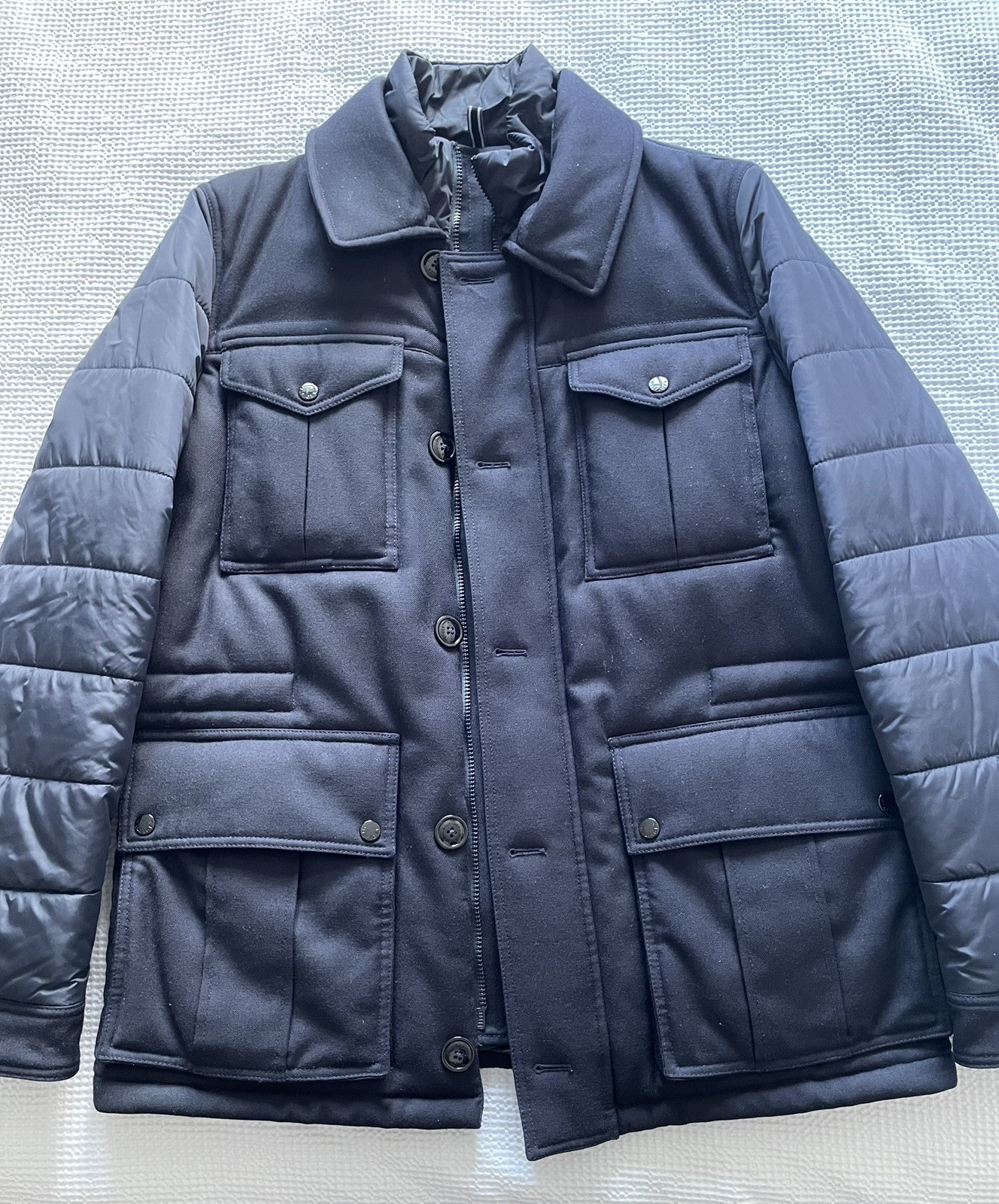 Tommy Hilfiger New Men's Heavy Jacket Warm Winter Navy Blue XL Wool + Polyester image 5